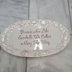 Beach House Friends Seashells Decorative Plaque Coastal Cottage Decor